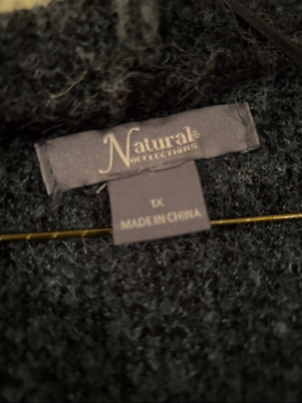 Natural Reflections Plaid Hooded Knit Cardigan - Picture 2 of 3